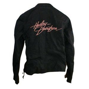 Harley Davidson Cotton Jacket Girls Small Black and Pink